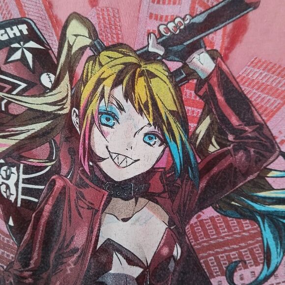 Men's Harley Quinn D.C. Anime Wash T-Shirt Tie-Dye Graphic Novel Iconic - Picture 7 of 11